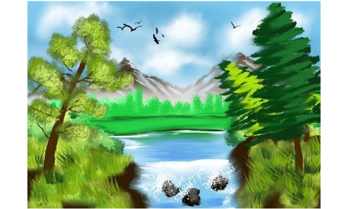 Digital Art Artwork Drawing Landscape River Art